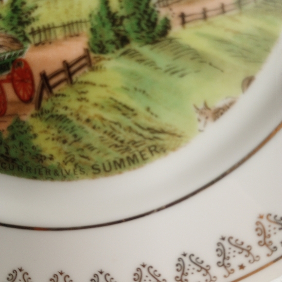 Set of 2 Currier & Ives Collectible Seasons Decorative Plates Spring and Summer - Picture 5 of 12